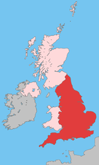 Map of England in the United Kingdom