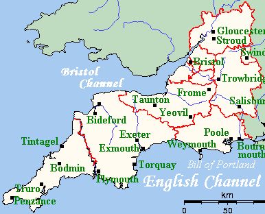 Map of the West Country