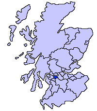 Map of Glasgow in Scotland