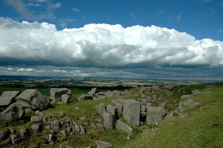 Hadrian’s Wall Stones at the Northumberland National Park, Northumberland, England