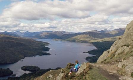 Summit of Ben A'an, overlooking Loch Katrine, Loch Lomond & the Trossachs, Scotland