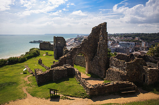 Hastings Castle, Town and Beach, East Sussex, England