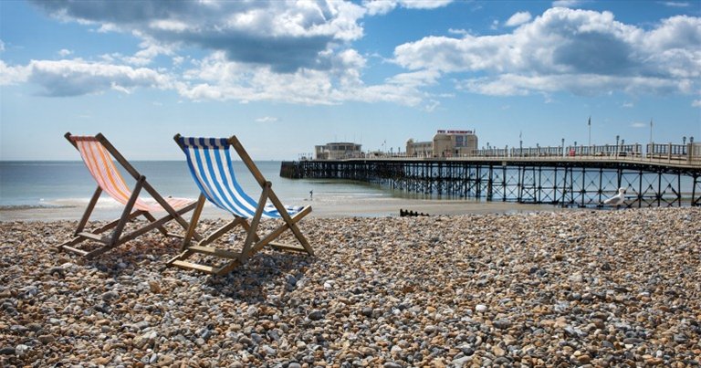 Worthing Beach & Pier, Worthing, West Sussex, England